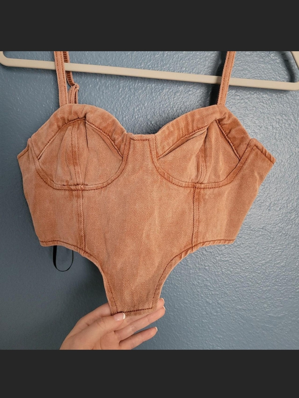 Forever 21 Rust-Toned Ribbed Bustier Top